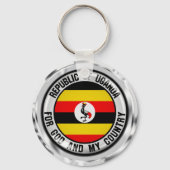 Uganda Round Emblem Schlüsselanhänger (Vorderseite)