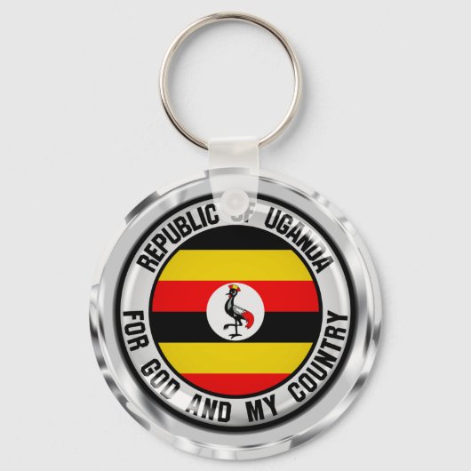 Uganda Round Emblem Schlüsselanhänger (Vorderseite)