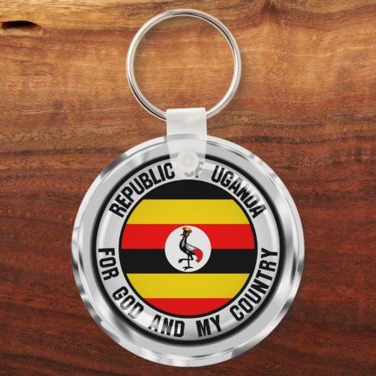 Uganda Round Emblem Schlüsselanhänger (Vorderseite)
