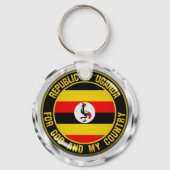 Uganda Round Emblem Schlüsselanhänger (Vorderseite)