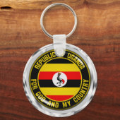 Uganda Round Emblem Schlüsselanhänger (Vorderseite)
