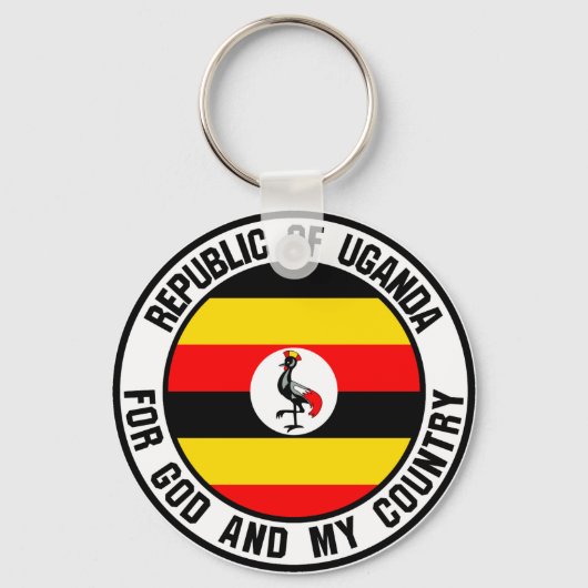 Uganda Round Emblem Schlüsselanhänger (Vorderseite)