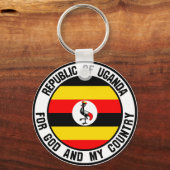Uganda Round Emblem Schlüsselanhänger (Vorderseite)