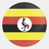 Uganda Round Icon Flag Runder Aufkleber (Vorderseite)