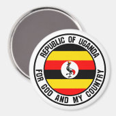 Uganda-Rundemblem Magnet (Vorderseite/Rückseite)