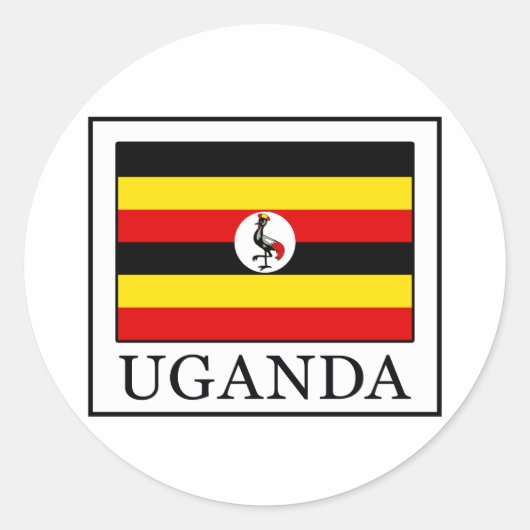 Uganda Runder Aufkleber (Vorderseite)