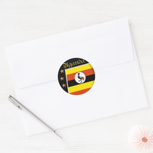 Uganda Runder Aufkleber (Umschlag)