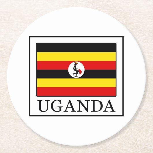 Uganda Runder Pappuntersetzer (Vorderseite)