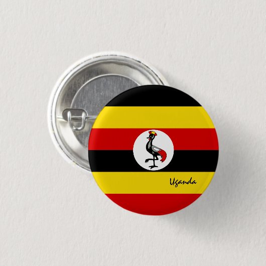 Uganda-Taste, patriotische ugandische Flaggenmode Button (Vorne & Hinten)