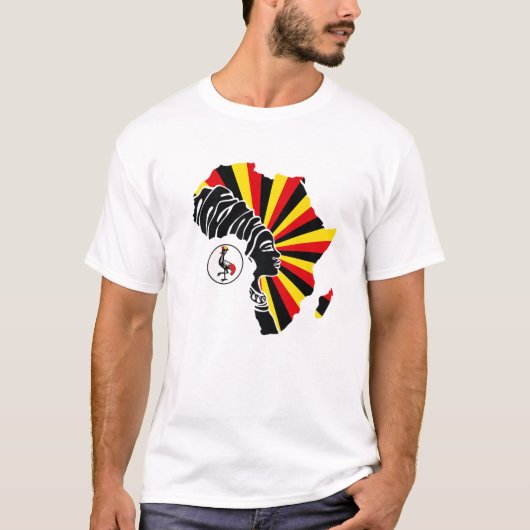 Uganda Ugandan Flag Africa Map Ethnisches Erbe Bla T-Shirt (Vorderseite)