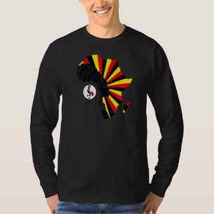 Uganda Ugandan Flag Africa Map Ethnisches Erbe Bla T-Shirt