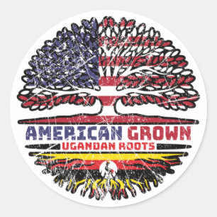 Uganda Ugandan US USA United Staaten Tree Runder Aufkleber