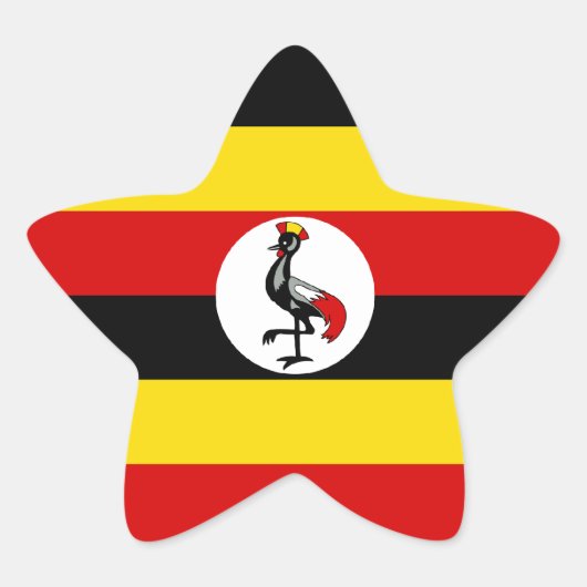 Uganda/ugandische Flagge Stern-Aufkleber (Vorderseite)