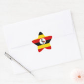 Uganda/ugandische Flagge Stern-Aufkleber (Umschlag)