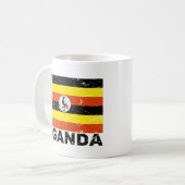 Uganda Vintage-Flagge Kaffeetasse (Vorderseite Links)