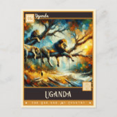 Uganda | Vintage Malerei Postkarte (Vorderseite)