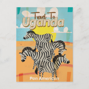 Uganda Vintage-Reiseposter Postkarte