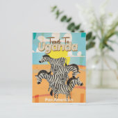Uganda Vintage Travel Poster Postkarte (Stehend Vorderseite)