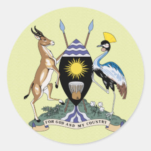 Uganda-Wappen Detail Runder Aufkleber
