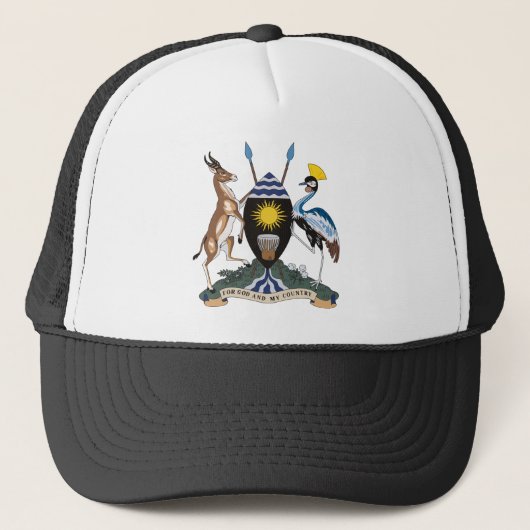 Uganda-Wappen Hut Truckerkappe (Vorderseite)