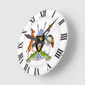 Uganda-Wappen Runde Wanduhr (Winkel)