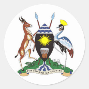 Uganda-Wappen Runder Aufkleber