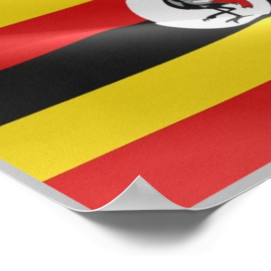 Uganda - Waving Flag - Poster (Ecke)