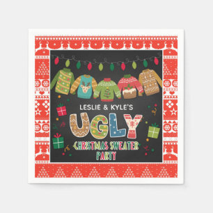 Uganda Weihnachten Sweater Party Napkin - Rote Gre Serviette