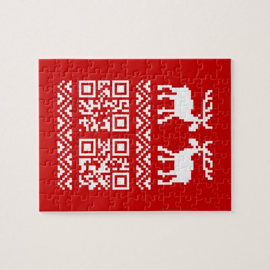 Uganda Weihnachten Sweater QR Code glücklich Neuja Puzzle (Horizontal)