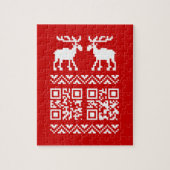 Uganda Weihnachten Sweater QR Code glücklich Neuja Puzzle (Vertikal)