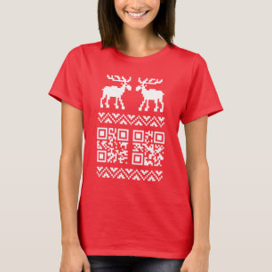Uganda Weihnachten Sweater QR Code glücklich Neuja T-Shirt