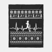Uganda Weihnachts Pullover Herzschlag laufen laufe Fleecedecke (Vorderseite)
