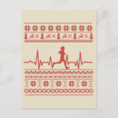 Uganda Weihnachts Pullover Herzschlag laufen laufe Postkarte (Vorderseite)