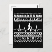 Uganda Weihnachts Pullover Herzschlag laufen laufe Postkarte (Vorne/Hinten)