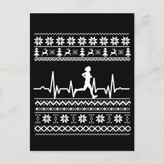 Uganda Weihnachts Pullover Herzschlag laufen laufe Postkarte (Vorderseite)