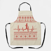 Uganda Weihnachts Pullover Herzschlag laufen laufe Schürze (Vorderseite)