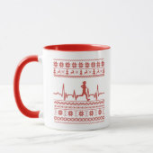 Uganda Weihnachts Pullover Herzschlag laufen laufe Tasse (Links)