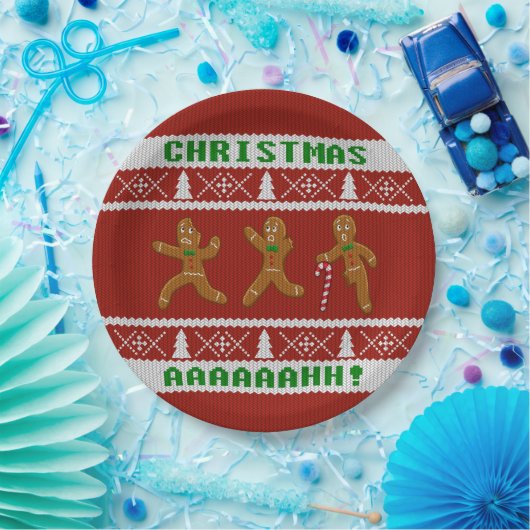 Uganda Weihnachtskraut Gingerbrot Männer Rot Pappteller (Party)