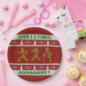 Uganda Weihnachtskraut Gingerbrot Männer Rot Pappteller (Party)