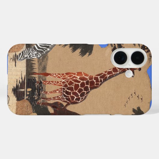 Uganda Wildlife Karte Case-Mate iPhone Hülle (Rückseite (Horizontal))