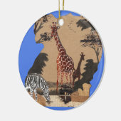 Uganda Wildlife Karte Keramikornament (Links)