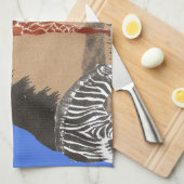 Uganda Wildlife Karte Küchentuch (Viertel Falte)