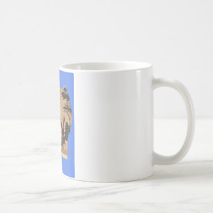 Uganda-Wildlife-Karte Kunstposter Kaffeetasse