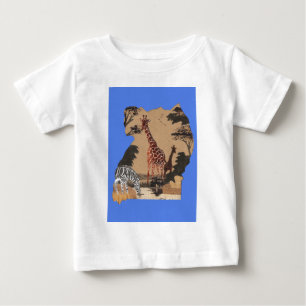 Uganda-Wildlife-Karte Kunstprint Baby T-shirt
