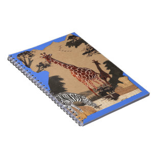 Uganda-Wildlife-Karte Kunstprint Notizblock