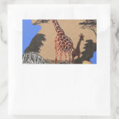 Uganda Wildlife Karte Rechteckiger Aufkleber (Tasche)