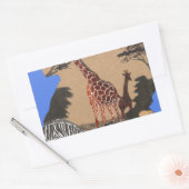 Uganda Wildlife Karte Rechteckiger Aufkleber (Umschlag)