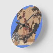 Uganda Wildlife Karte Runde Wanduhr (Winkel)