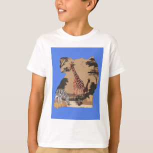 Uganda Wildlife Karte T-Shirt