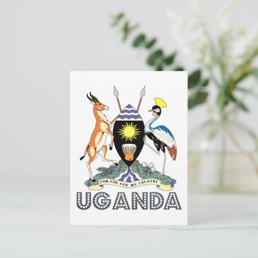 Ugandan Emblem Postkarte (Stehend Vorderseite)